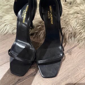 Saint Laurent Black Strappy Heels